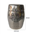 thumbnail image 2 of Voge 18 Inch Garden Plant Stand Stool, Barrel Design, Ceramic, Silver, 2 of 5