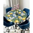 thumbnail image 5 of Lemon Round Fitted Tablecloth, Bohemian Farmhouse Lemon Summer Seasonal Elastic Edged Tablecloth, Wipeable Oil Proof Picnic Party Holiday Table Cloth for Home Kitchen Indoor Outdoor, Fit to 45" - 54", 5 of 6