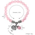 thumbnail image 2 of Cuarzo rosa elástico Árbol de la vida Pulsera de piedra de la suerte Reiki Healing Crystal Gemstone Dangle Charms Pendant Birthstone Bracelet (6.2quot;) Feliz Sencillez, 2 of 5