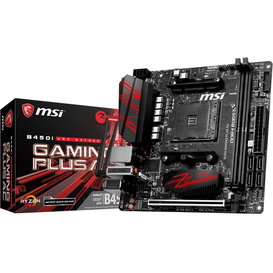 MSI B450I GAMING PLUS MAX WIFI Desktop Motherboard, AMD Chipset, Socket