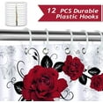 thumbnail image 2 of Red Rose Shower Curtain 72 x 72 Inch Retro Rose Floral Decorative Bath Curtain Polyester Fabric Waterproof Bathroom Curtain with 12 Hooks, 2 of 6