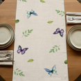 thumbnail image 5 of Table Runners 70 Inches Long Dress Scarves, Blue Purple Gnomes Farmhouse Coffee/Dining/Kitchen Table Decor, Holiday Table Runner, Spring Vintage Hydrangea Flower Leaf 13x70 Inch, 5 of 9