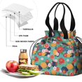 thumbnail image 4 of Pioneer Flower Floral Print Pattern Drawstring Lunch Bag Women - Drawstring Lunch Bag Insulated for Work Office - Stain-Resistant Large Lunchbags for Women with Multi-Pockets, 4 of 6