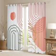 thumbnail image 2 of Homewish Teens Minimalist Stripes Circle Curtains Pack of 2 (42x84 Each),Vintage Aesthetic Leaves Curtains Blackout,Mid Century Bedroom Curtains,Luxury Bedroom Decor, 2 of 6