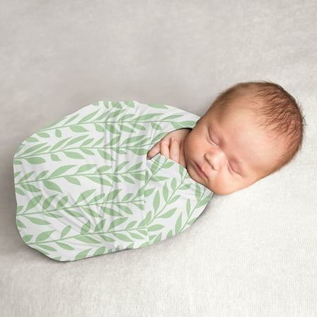 UPC: 0846480094975 | Sweet Jojo Designs Sunflower Leaf Jersey Stretch Knit Swaddle Blanket Boy Girl