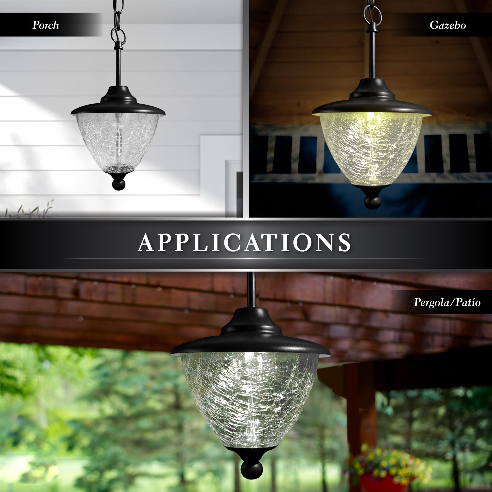 Classy Caps HL152 Eclipse Solar Hanging Chandelier- Black