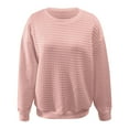 thumbnail image 4 of VISALY Pullover Crewneck Sweatshirt Cotton Sweaters Oversized Sweatshirts Hoodies Pullover Sweaters Casual Comfy Fall Fashion Outfits Clothes Basic Sweatshirt Basic Tops Comfort Sweatshirt Pink Xl, 4 of 6