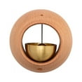 thumbnail image 1 of fheaev Wooden Dopamine Doorbell Entry Reminder Small Round Wind Chime Suction Door Housewarming Gift, 1 of 1