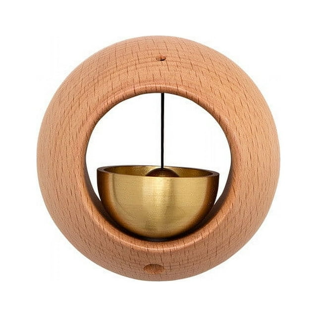 Wooden Dopamine Doorbell Entry Reminder Small Round Wind Chime Suction Door Housewarming Gift
