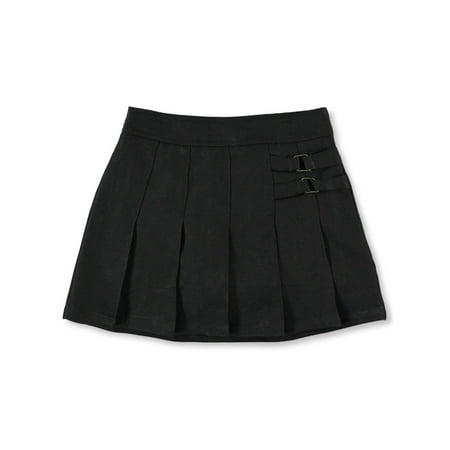 French Toast Big Girls’ Pleated Scooter with Side Buckle Accent (Sizes 2T - 20) Color: black Size: 18