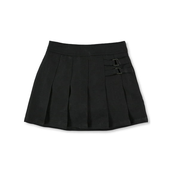 French Toast Big Girls’ Pleated Scooter with Side Buckle Accent (Sizes 2T - 20) Color: black Size: 16