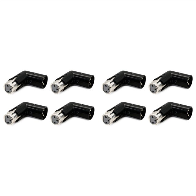 8 Adaptadores de Ángulo XLR de 3 Pines Ajustables Macho A Hembra XLR Adaptador de 90 Grados Conector Niquelado de 3 Pines para Audio