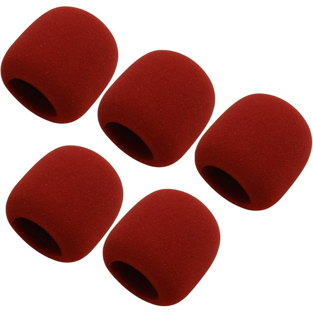 Huggegwe 5 Pcs Housse de Microphone en Mousse Protection Pare-Brise Filtre en Mousse Rouge Vin pour Diffusion KTV CA919-114565