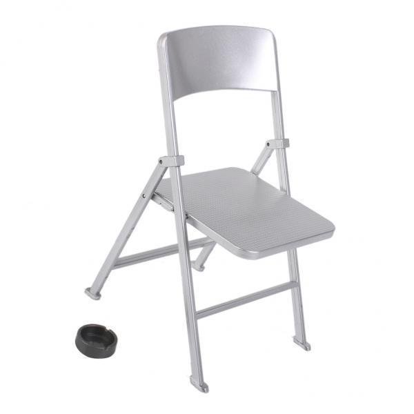 Sillas Plegables Baoblaze de Plástico Plateadas 1/ Accesorios de Muñecas de Figuras de Acción 12 Pulgadas