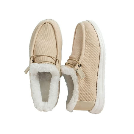 

SIMANLAN Winter Shoes for Women Ladies Warm Slip On Ankle Booties Plush Lined Casual Drivers Loafers