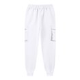 thumbnail image 2 of Women's Cozy Sweatpants High Waisted Sweatpants with Pockets and Drawstring Wide Leg Cargo Trousers Baggy Jogging Joggers Solid Colour Workout Tracksuit Bottoms Casual Lounge Active Pants, 2 of 4