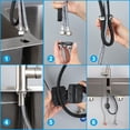 thumbnail image 5 of Kitchen Faucet with Pull Down Sprayer Single Handle Stainless Steel Brushed Nickel, 5 of 7