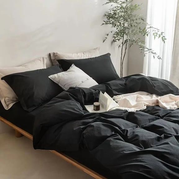 Simply Clean Solid Duvet Cover King Size, Soft Solid Color Bedding Duvet Cover with Zipper Closure Breathable Lightweight Bed Cover for All Season Home Bedroom Decor