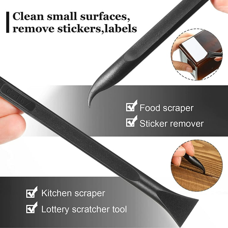 NOBRAND 6pcs Plastic Scraper Cleaning Tool Carbon Fiber Lottery Ticket Scratcher Tool for Tight Spaces, Kitchen, Crevices, Food, Size: Small, Blue