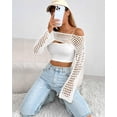 thumbnail image 3 of Women’s Cropped Knit Shrug Top Lightweight Bell Sleeve Summer Cover-Up, Soft Breathable Cropped Cardigan Shrug for Casual & Beach, Cropped Shrug Women, 3 of 7