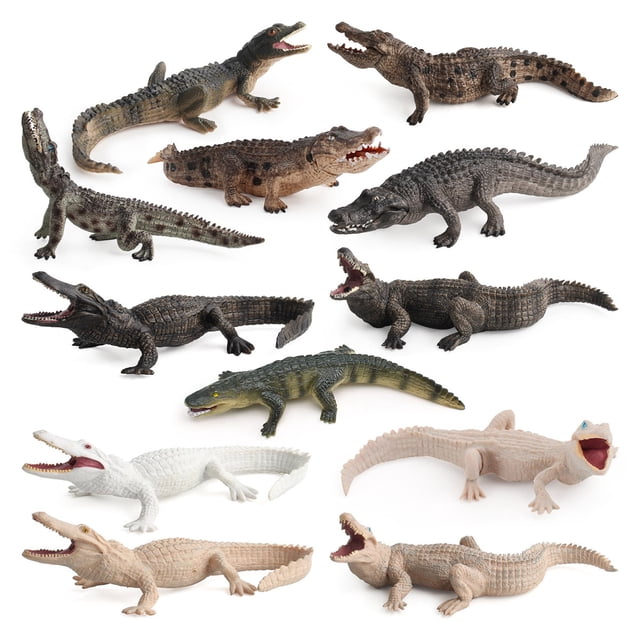 Set de figuras realistas de cocodrilo, cocodrilo, PVC, para niños de más de 3 años