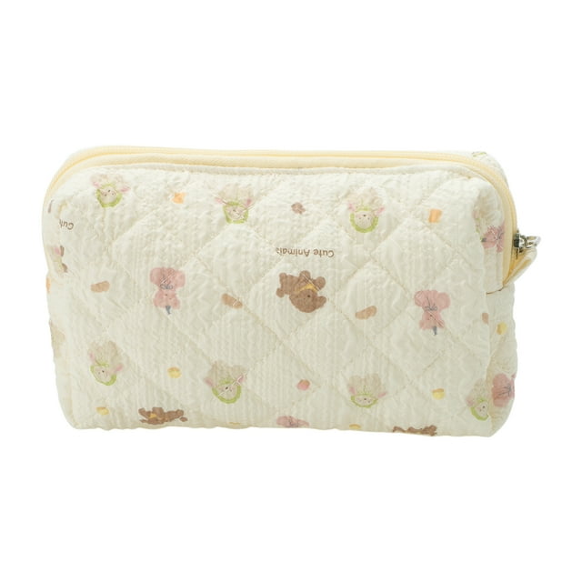 Bolsas de maquillaje para cachorros de 1 pieza para viajar, color beige, poliéster