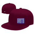 thumbnail image 7 of DouZhe Flat Brim Cap Snapback Hat, Robot Game Prints Adjustable Red Adult Baseball Cap, 7 of 7