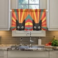 thumbnail image 2 of Yayeee Kitchen Curtains Tier Pair Light Filtering 27"x24" Rod Pocket Short Cafe Window Panel, Black Cat, 2 of 7