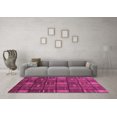thumbnail image 3 of Ahgly Company Indoor Round Checkered Purple Modern Area Rugs, 7' Round, 3 of 4