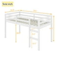 thumbnail image 3 of Jopath Twin Size Loft Bed, Rubber Wooden Loft Bed Frame with Ladder, Bed Platform of Strengthened Slats, Modern Low Loft Bed for Boys Girls, White, 3 of 5
