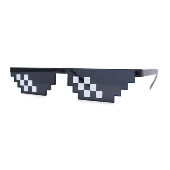 All Black Pixlelated Meme Sunglasses