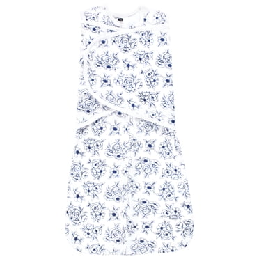Hudson Baby Infant Girl Convertible Swaddle Sleep Sack, Blue Toile, 0-3 Months