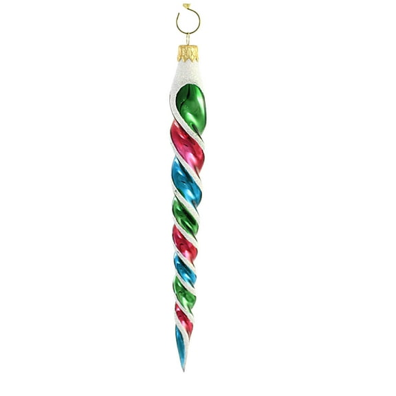 Sbk Gifts Holiday Vintage Brite Twisted Icicle Ornament Teal Green Fuchsia Sbk221019
