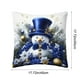 thumbnail image 3 of Decoraciones navideñas, adornos navideños, funda de cojín con estampado navideño de lino azul y dorado para sala de estar o sofá. Funda de almohada decorativa de lino para decoración navideña., 3 of 6