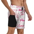 thumbnail image 3 of Haiem Breast Cancer Pink Ribbons Awareness (2) Mens Swim Trunks with Compression Liner 2 in 1 Swimming Shorts Stretch Swimwear Quick Dry,Board Shorts-X-Large, 3 of 9