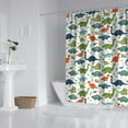 thumbnail image 2 of White Colorful Dinosaurs Pattern Shower Curtain 72"x84" ,Bathroom Decorative Shower Curtains Set with 12 Hooks,Modern Waterproof Washable Shower Curtain, 2 of 6
