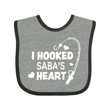 

Inktastic I Hooked Saba s Heart with Fishing Rod Gift Baby Boy or Baby Girl Bib