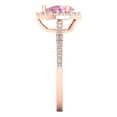 thumbnail image 3 of 0.755 ctw with Simulated Diamond Halo Accents Anniversary Ring for Women | Pear Cut Simulated Pink Diamond | Hyperallergenic Solid 14K Rose Gold, 3 of 5