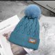 thumbnail image 1 of Gorro de lana cálido con forro polar para mujer, gorro de invierno para mujer, gorro de punto con bola de pelo a la moda, gorro de estilo coreano, a la moda, resistente al frío y engrosado, combinable, 1 of 6