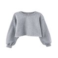 thumbnail image 1 of Ladies‘ Winter Crop Pullover  Long Sleeve Fleece Sweatshirt, 1 of 5