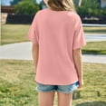 thumbnail image 4 of Toddler Girl Oversized Short Sleeve T Shirts Letter Print Tops Casual Athletic Basic Blouses Loose Girls Clothes, 4 of 6