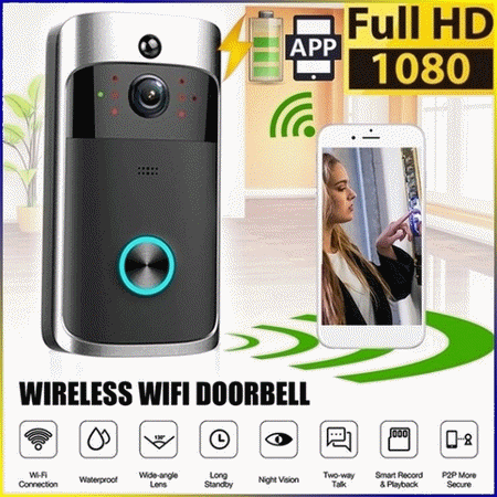 Wifi Wireless Smart Video 1080P Wireless WiFi Doorbell IR Visual Camera Record Security (Best Doorbell Security Camera System)