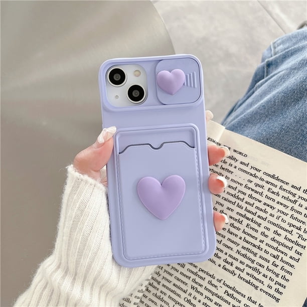 Cute Cartoons 3D Flower Love Heart Liquid Silicone Wallet Card Case For iPhone 14 13 12 11 Pro Max X XR XS 7 8 Plus SE3 Cover xuanjing unisex