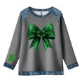 thumbnail image 2 of Craaazy Women's Denim Crewneck Loose St Patricks Day Long Sleeve Tops Gifts, 2 of 5
