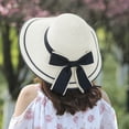 thumbnail image 3 of SPRING PARK Women Summer Beach Travel Foldable Braided Wide Brim Straw Sun Hat Cap With Bow, 3 of 8
