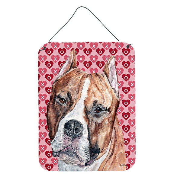Staffordshire Bull Terrier Staffie Hearts and Love Wall or Door Hanging Prints
