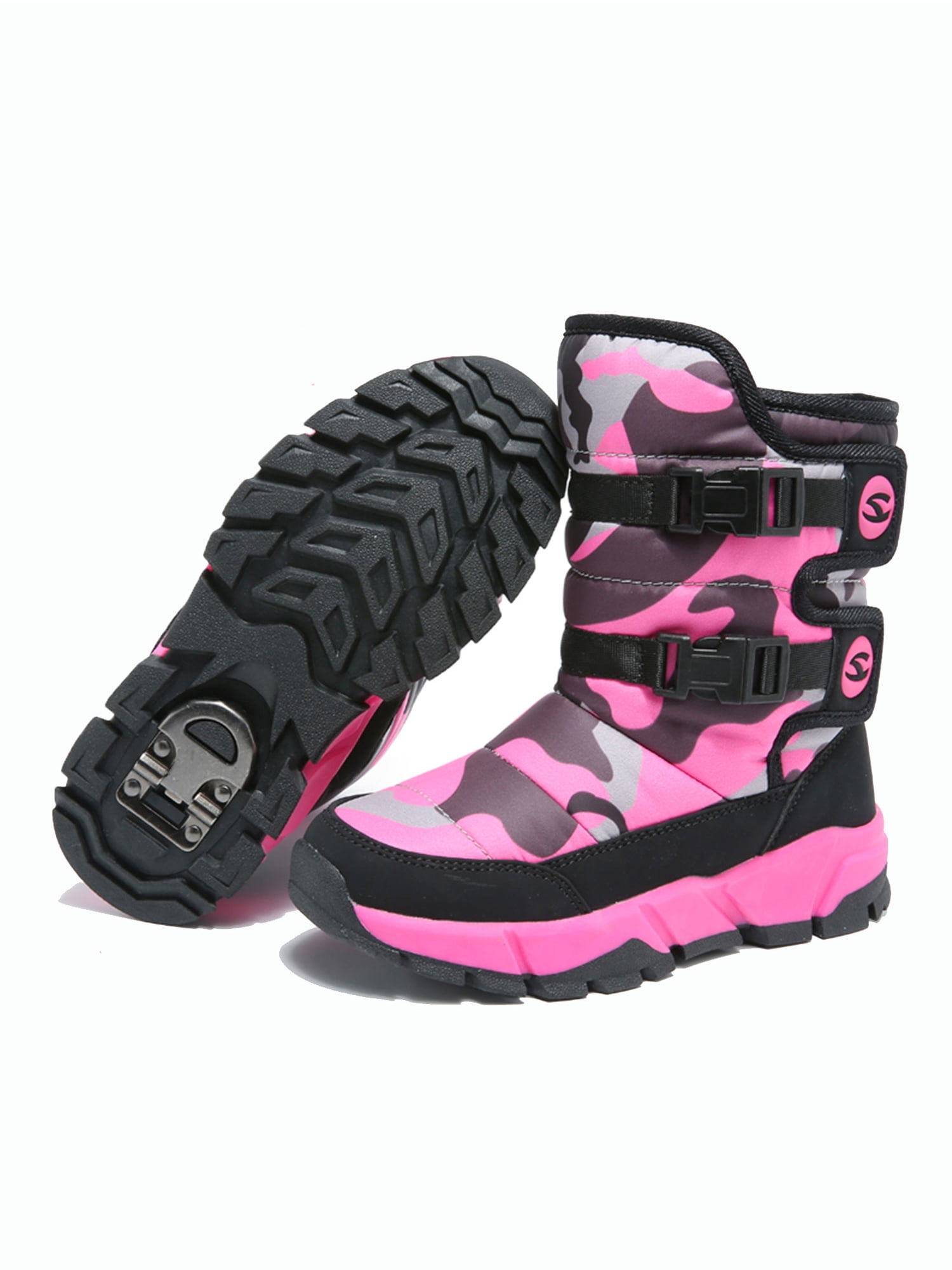 Boys Girls Waterproof Snow Boots Warm Lined Winter Shoes for Kids