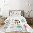 thumbnail image 3 of Ambesonne Kitten Quilted Bedspread Set 2 Pcs, Cartoon Domestic Siamese, Twin Size, Multicolor, 3 of 6
