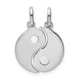 thumbnail image 4 of Sterling Silver Rhodium-plate Brush and Polished Yin Yang Break Apart Pendant, 4 of 5