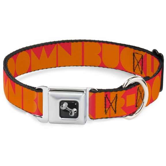 Buckle-Down Pet Collar, Dog Collar Metal Seatbelt Buckle, Buckle Down Shapes Red Orange, 9.5 to 13 Inches 1.0 Inch Wide